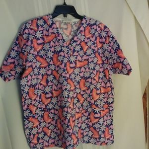 Peaches Scrub Shirt